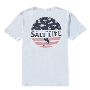 Salt Life Boys Salty State Of Mind Red,White And Blue Cotton T-Shirt NWT